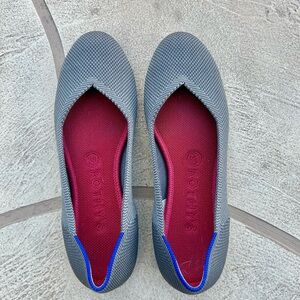 Rothy's Gray Flats with Blue Accent
